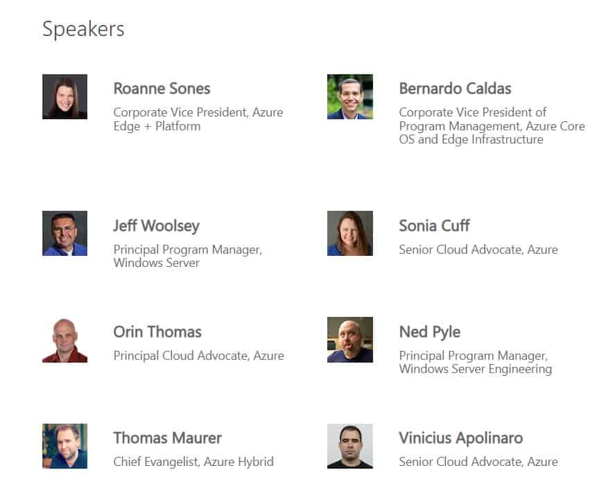 Windows Server Summit 2022 Speakers
